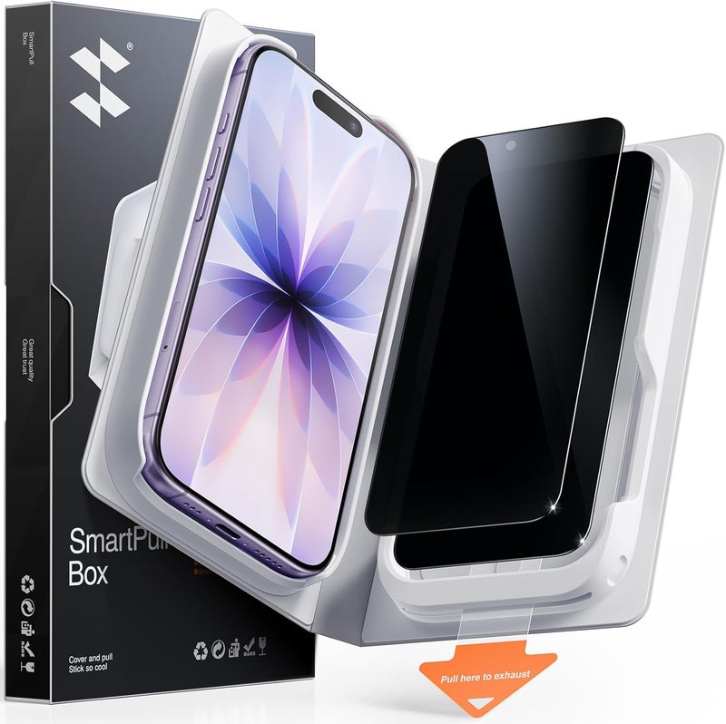 SmartDevil 2 Pack Tempered Glass for iPhone 17 Privacy Screen Protector, Military-Grade Shatterproof Protection, 9H Hardness, Anti-Spy Privacy Film, Fast & Easy Installation, Case Friendly Design - Image 1